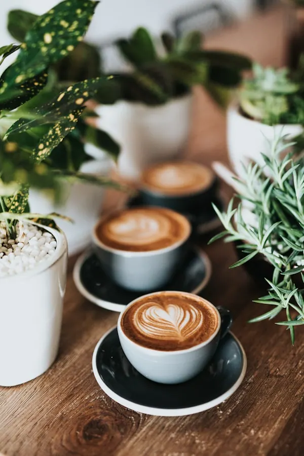 Cappuccino with beautiful foam art