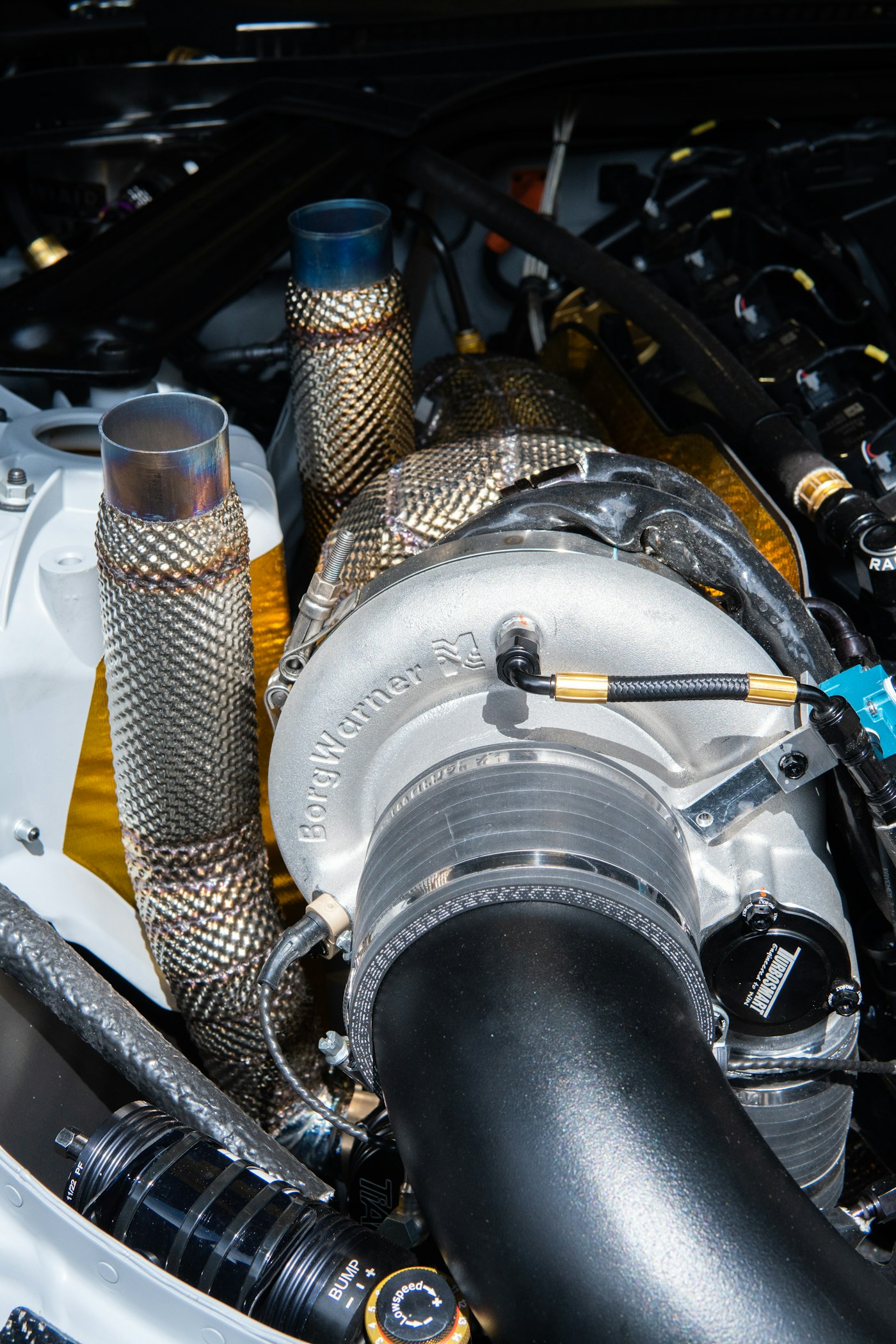 Turbocharger and engine internals at the diagnostic bay
