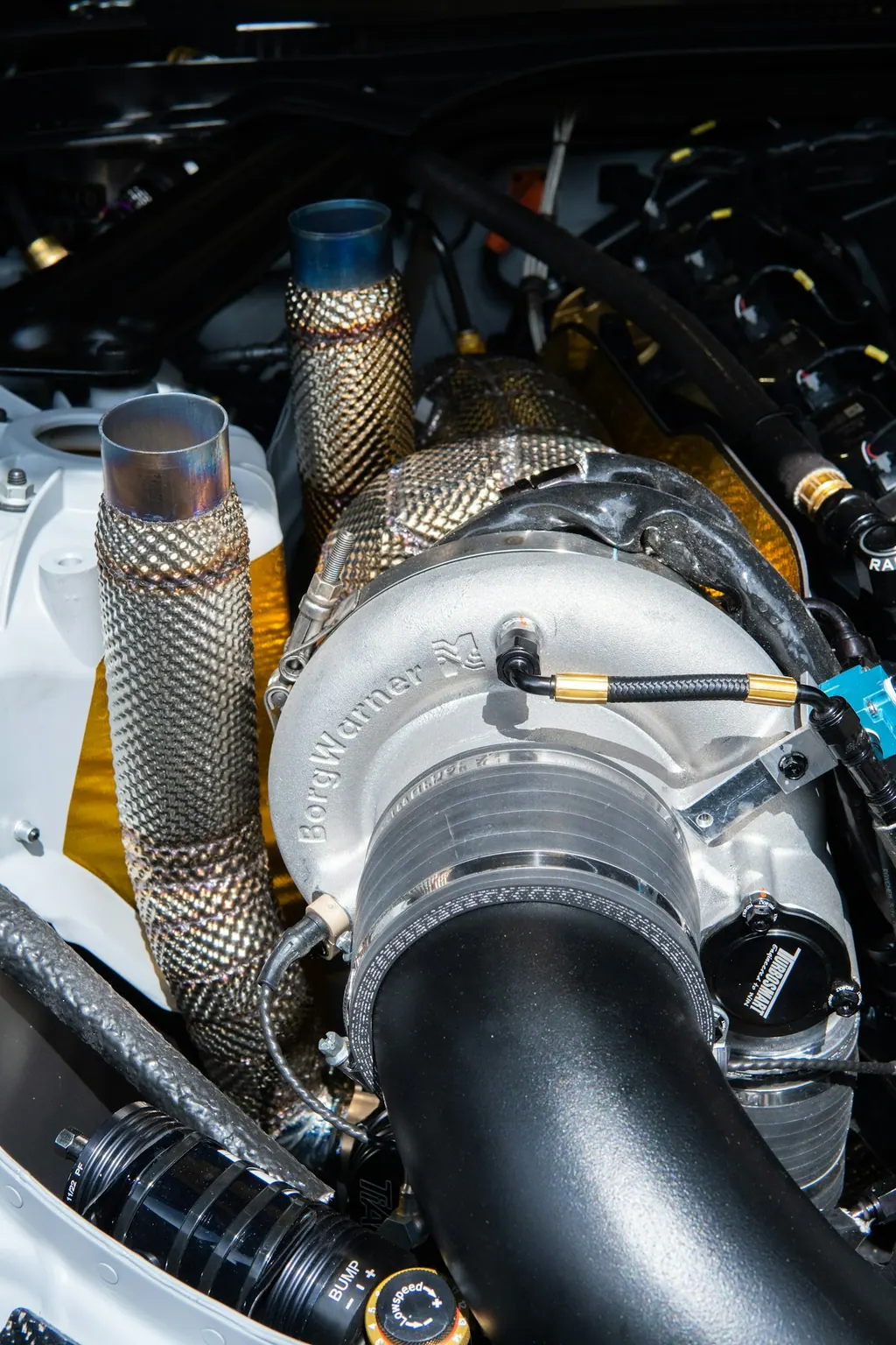 Turbocharger and engine internals at the diagnostic bay